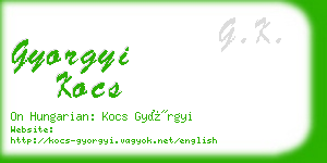 gyorgyi kocs business card